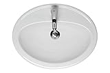 VBChome Waschbecken Oval 54cm x 41cm Weiß Waschtisch Einbauwaschbecken...