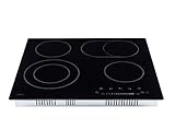 Arebos Glaskeramikkochfeld | 6600 W | 4 Kochfelder | 59 cm | autark | inkl....