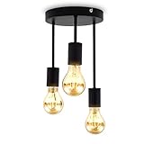 B.K.Licht - Deckenlampe mit E27 Fassung, max. 60 Watt, Vintage, Deckenleuchte, Lampe,...
