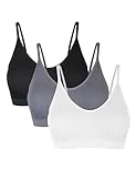 Basic Treasure 3er Pack Seamless Spaghetti BH ohne Bügel, Sport Bra mit...