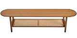Rattan-TV-Ständer mit Ablagetisch und offenem Regal, Medienkonsolentisch für Wohnzimmer,...