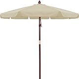 Kingsleeve® Holz Sonnenschirm 330 cm UV Schutz 80+ Schutzhülle Seilzug Groß...