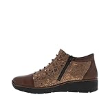 Rieker Braune Stiefel mit Keilabsatz, Brandy, 37 EU