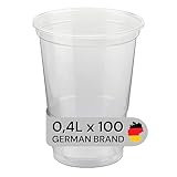 LogiPack GeRo Trinkbecher | Eichstrich 0,4l | Bierbecher Plastikbecher Einwegbecher aus...