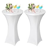 AMFUN 2er-Set Stretch Stehtisch Hussen, Stehtisch Hussen, Verstärkung im Fußbereich,...