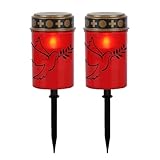 Friedhofslampe für Grablichter, LED, Set mit 2 Gartenkerzen, wasserdicht, für den...