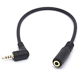 Tomost Abgewinkelter 2,5-mm-Stecker auf 3,5-mm-Buchse, Audio-Kabel, Kopfhörer-Adapter,...