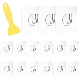 KINDOYO 15 Stück Transparent Klebehaken - Multifunktionale Haken mit Schaber...
