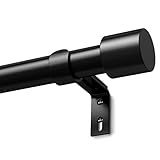 Schwarz Gardinenstange 76-228 cm, 25mm Vorhangstange Ausziehbar Curtain Rod...