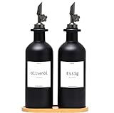 BIKALAN Essig und Ölflaschen Set, 500ml x 2 Ölflasche, Olivenöl Flasche Set,...