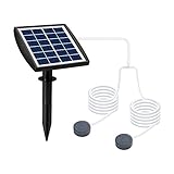 Solar Teichbelüfter, Andoer Solar-Sauerstoffpumpe 6V 2W, mit 8,2 Fuß Rohr 2...