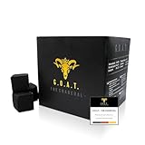 G.O.A.T Kokosnuss Kohle 2 kg 100% Kokusnussschale geruchlos geschmacklos, dampfarm &...