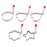 BESTonZON 5 Stück Spiegelei-Form Eierkuchenform M Ausstecher Kuchen-Set Spiegelei-Ringe...