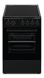 PKM 50cm Standherd Schwarz Glaskeramik Kochfeld Backofen Umluft Grill