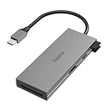 Hama USB-C-Multiport, 6 Ports, HDMI+SD 00200110 Grau