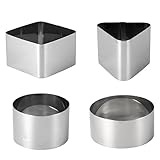 COLLBATH 4 Teiliges Edelstahl Mousse Ring Set Backwerkzeuge Für Kuchen Und Kekse...