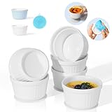 Highkit Creme Brulee Schälchen 6 Stück, 9 cm - 200 ml Souffle Förmchen Backofenfest,...