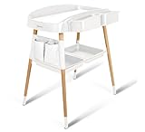 babyGO ChangMe moderner Wickeltisch aus Buchenholz - Perfekte Babyzimmer Ausstattung für...