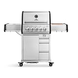 BURNHARD Earl 3-Brenner Gasgrill Edelstahl inkl. Heckbrenner, mit Gusseisen Grillrost &...