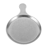 Zerodeko Retro Edelstahl Steakplatte Mit Griff Runde Servierplatte Für BBQ Grill Und...