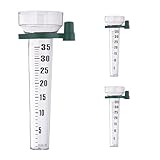 Relaxdays Regenmesser 3er Set, mit Halterung, Niederschlagsmesser Garten, Skala 35 mm/m²,...