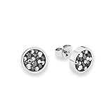 s.Oliver Ohrstecker Edelstahl Damen Ohrschmuck, mit Kristall, 1 cm, Grau, Kommt in Schmuck...