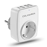 Charmofun USB Steckdose, Steckdosenadapter mit 3 USB Ladegerät (3A) und 1 Typ-C Port...