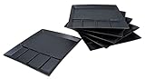 Spetebo Raclette und Fondue Teller eckig 6er Set - schwarz - Grillteller mit 5 Kammern -...