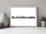 Poster Stadt HAMM SKYLINE mit Koordinaten | Heimat Stadt | Stadtposter | Personalisiert |...
