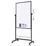 Mobiles Whiteboard, 81,3 x 121,9 cm, höhenverstellbar, trocken abwischbar, Whiteboard,...