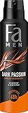 Fa Men Deodorant & Bodyspray Dark Passion (150 ml), Deospray mit sinnlich-frischem Duft,...