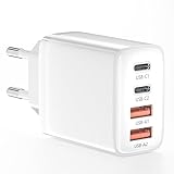 USB C Ladegerät,4 Ports Mehrfach Ladegerät mit USB-C und USB-A,40W Schnellladegerät PD...