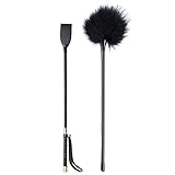 BDSMAGE 2 Stück BDSM-Set, 1 Stück 11,8-Zoll-Reitpeitsche aus Leder † 1...