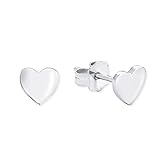 s.Oliver Ohrstecker 925 Sterling Silber Damen Ohrschmuck, 0,6 cm, Silber, Herz, Kommt in...