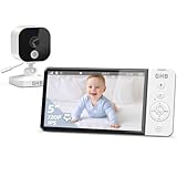 GHB Babyphone mit Kamera 5 Zoll 720P HD 5000mAh IPS-Display VOX-Modus Digitalzoom...