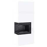 Kratki Home Simple Box Kamin-Ofen Stahl-Verkleidung weiß 2-Seitig Türanschlag links...