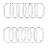 Lmyzcbzl Duschvorhangringe, 12 Pcs Kunststoff Duschvorhang Haken, Ringe für Duschvorhang...