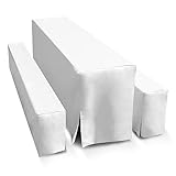 TEXMAXX® Hussen Bierzeltgarnitur 5-teiliges Set - 50 cm x 220 cm in Weiss / 2 Bierbank...