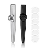 Kazoos Metall 2 Stück mit 6 Flötenmembranen, Kasu Musikinstrumente aus...