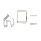 SIENON Lebkuchenhaus Ausstecher Set 3 Stück, 3D Edelstahl Mini Weihnachtshaus Ausstecher...