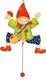 goki 53004 - Hampelfigur Junge aus Holz, Kinderspielklassiker, niedliches Motiv mit...