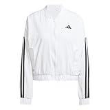 adidas Damen ESSENTIALS 3-STRIPES LIFESTYLE WOVEN BOMBER JACKET, white/black, XS