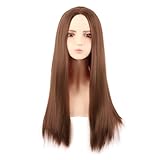 MapofBeauty 28 Zoll/70 cm Mode Monochrom Länge Gerade Perücke Hohe-Temperatur...