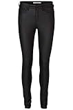 VERO MODA Damen Beschichtete Skinny Fit Jeans PU Kunstleder Hose Coated High Waist Stretch...