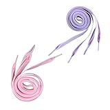 Beaupretty 2 Paare Flache Samt Schnürsenkel in Violett und Langlebige Schuhbänder für...