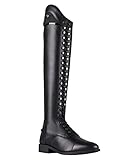 QHP Dressur Leder-Reitstiefel Hailey Adult Weit Schnürung Glitzer (schwarz,...