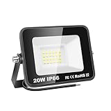 YOJZMA 20W LED Fluter Außen 2000LM Super Helle Außenbeleuchtung 6000K Tageslicht Weiß...