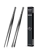 2 Stück 10-Zoll-Kochpinzette Zangen Präzision Gezackte Spitzen, Edelstahl...