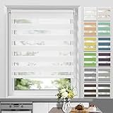 Allesin Doppelrollo Klemmrollo ohne Bohren & mit Bohren (110×130cm, Weiß) Klemmfix...