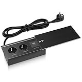 Tischsteckdose 2 Steckdosen mit USB C Aluminium Gehäuse, Ohuo...